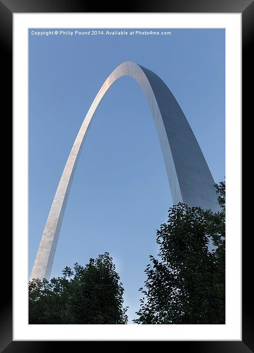  Gateway to the West Arch in St Louis USA at sunse Framed Mounted Print by Philip Pound