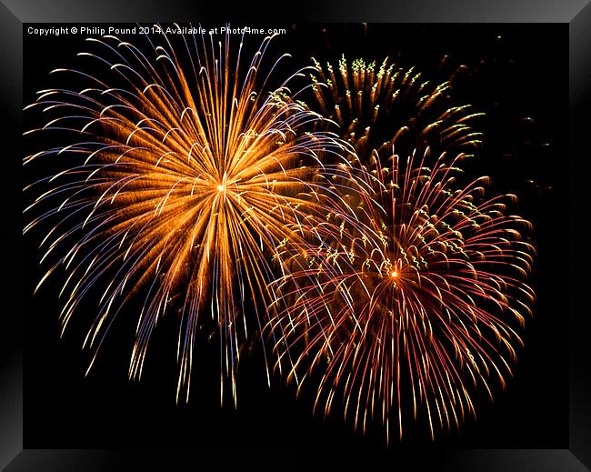 Fireworks in the sky Framed Print by Philip Pound