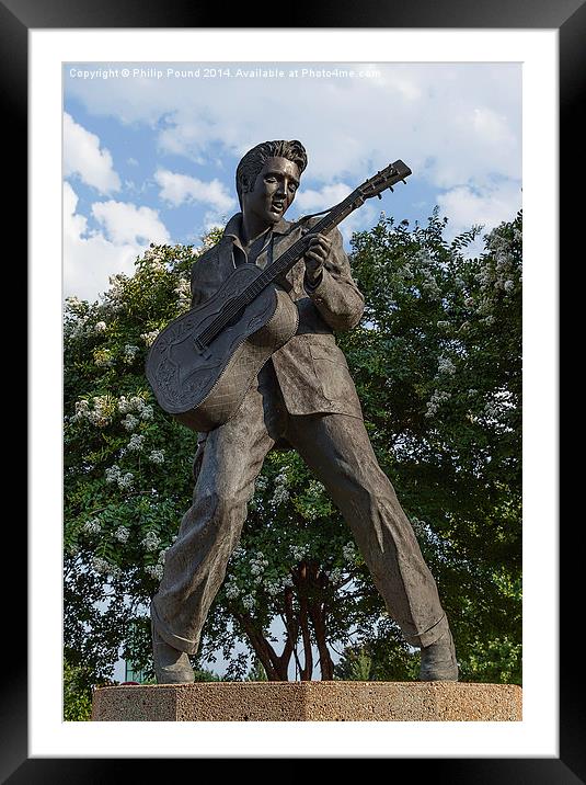  Statue of Elvis Presley in Memphis Tennessee Framed Mounted Print by Philip Pound