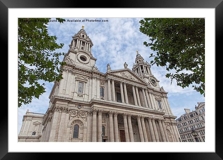  St Paul's Cathedral in London Framed Mounted Print by Philip Pound