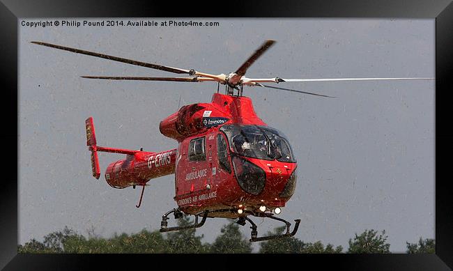  London Air Ambulance Helicopter Landing Framed Print by Philip Pound