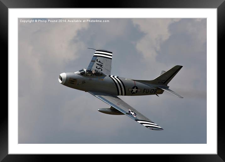  American F86A Sabre Jet in Flight Framed Mounted Print by Philip Pound