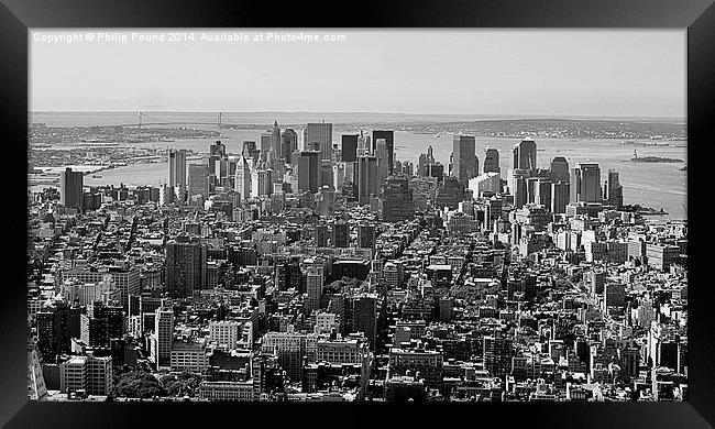  Manhattan, New York from the top of the Rockefell Framed Print by Philip Pound