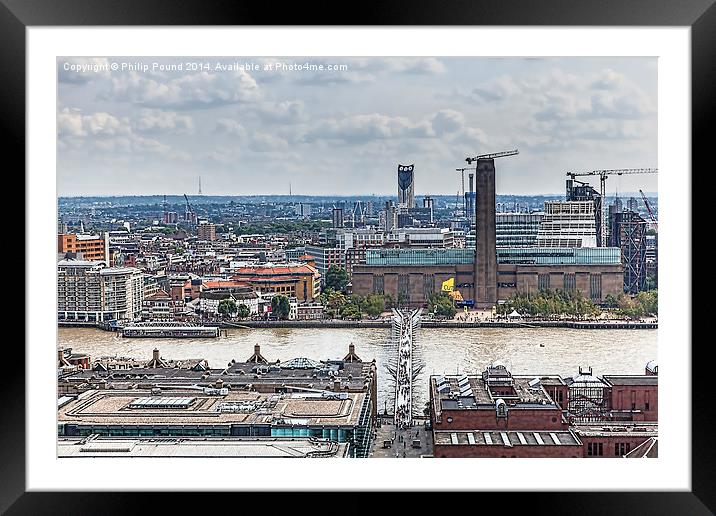  London - South of the River view from St Paul's C Framed Mounted Print by Philip Pound