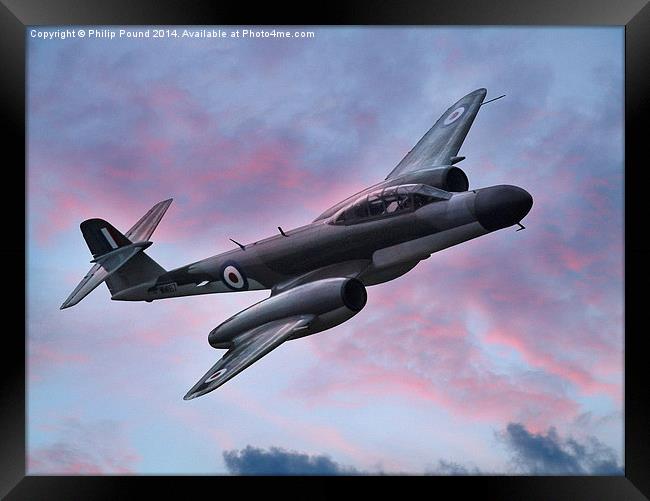  Gloster Meteor Jet in Flight Framed Print by Philip Pound