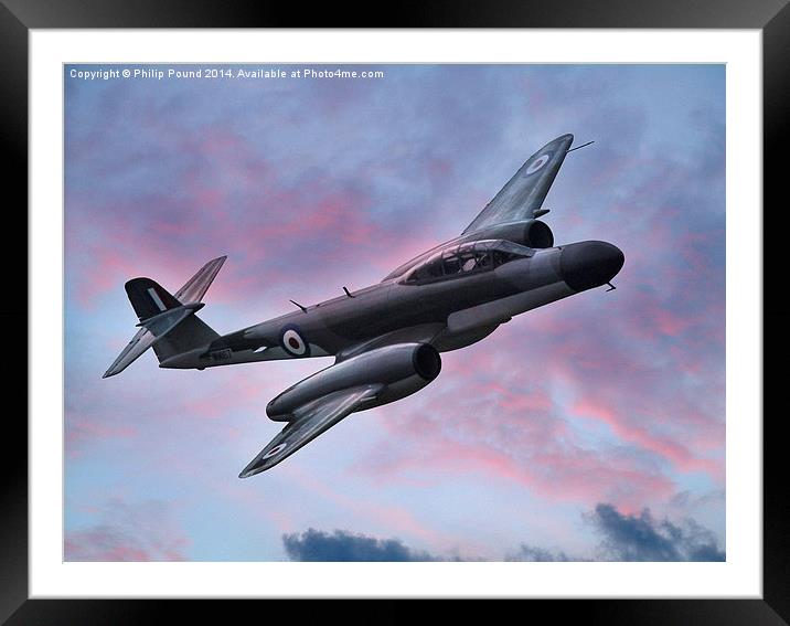  Gloster Meteor Jet in Flight Framed Mounted Print by Philip Pound