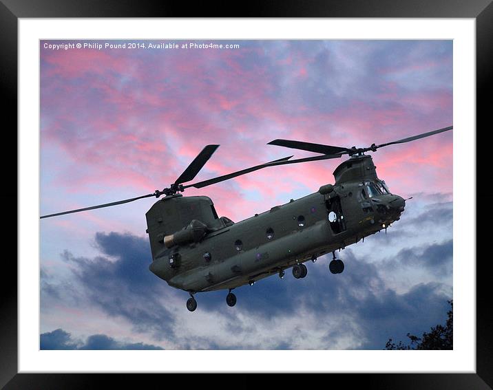  RAF Sikorksky Helicopter in the clouds Framed Mounted Print by Philip Pound