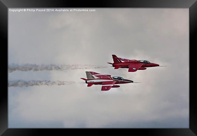  RAF Red Arrow Hawk Jets in Flight Framed Print by Philip Pound