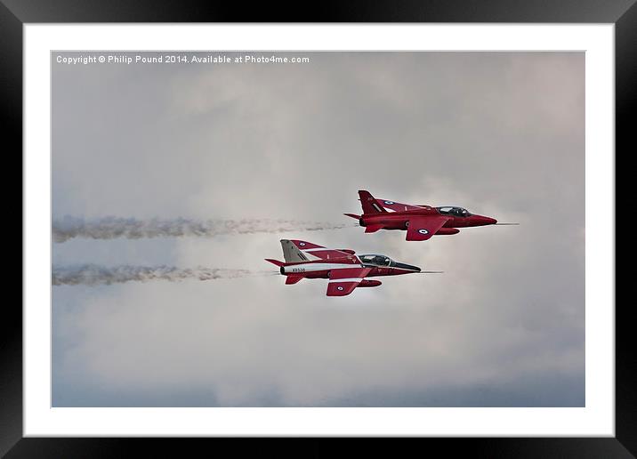  RAF Red Arrow Hawk Jets in Flight Framed Mounted Print by Philip Pound