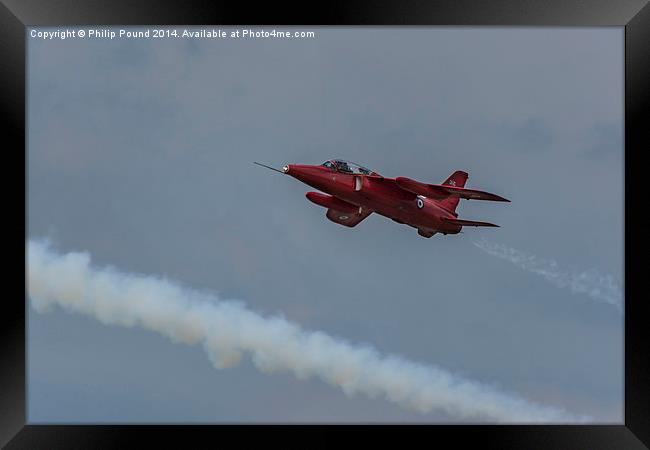  RAF Red Arrows Hawk Jet in Flight Framed Print by Philip Pound