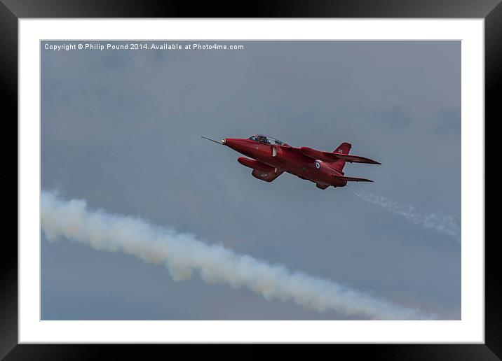  RAF Red Arrows Hawk Jet in Flight Framed Mounted Print by Philip Pound
