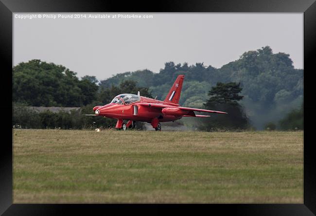  RAF Red Arrows Jet Preparing for Take Off Framed Print by Philip Pound