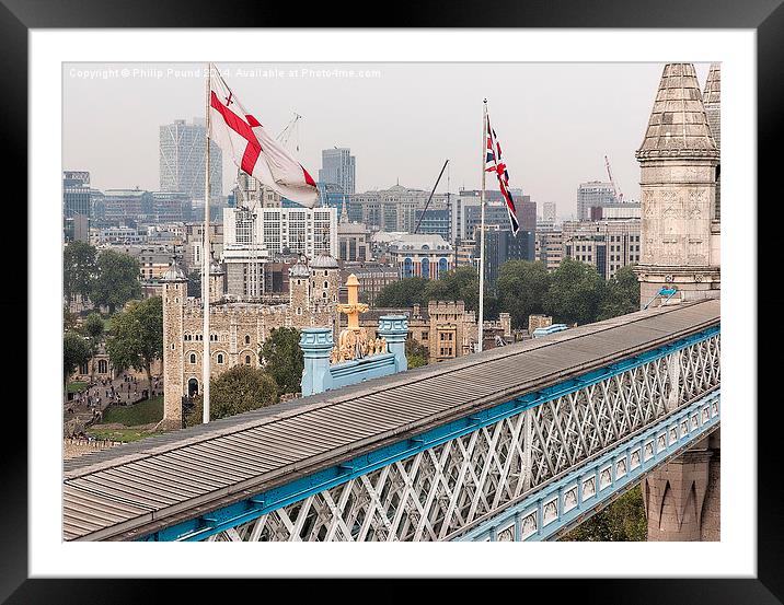  Tower of London - view from top of Tower Bridge Framed Mounted Print by Philip Pound