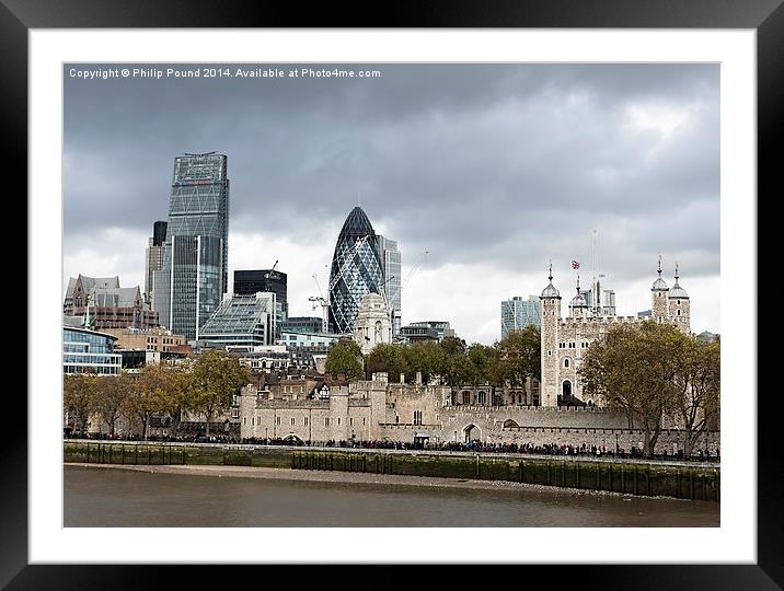  Tower of London and the City Framed Mounted Print by Philip Pound