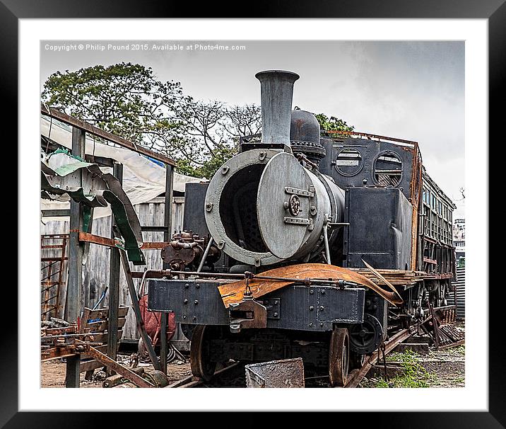  Old American Steam Train in Cuba Framed Mounted Print by Philip Pound