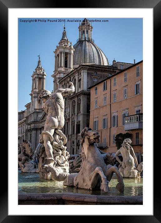 Bernini Fountain in Rome  Framed Mounted Print by Philip Pound