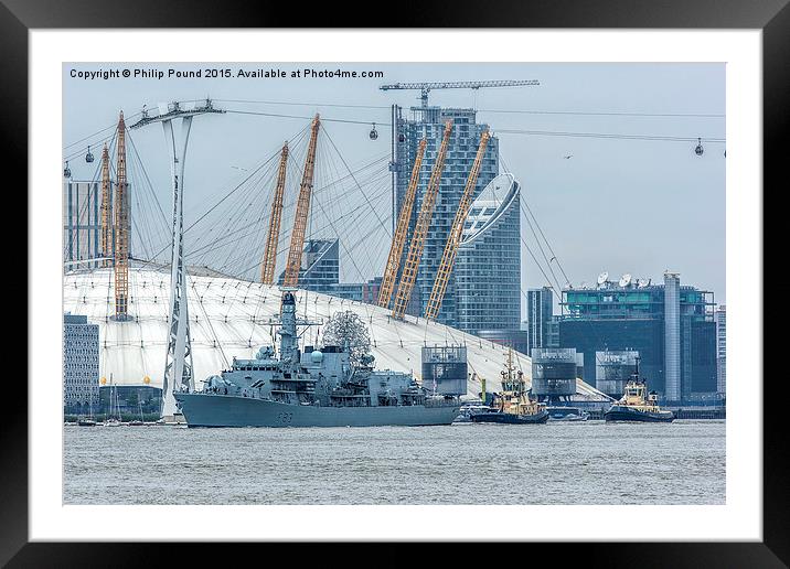 Royal Naval Frigate HMS St Albans at Canary Wharf  Framed Mounted Print by Philip Pound