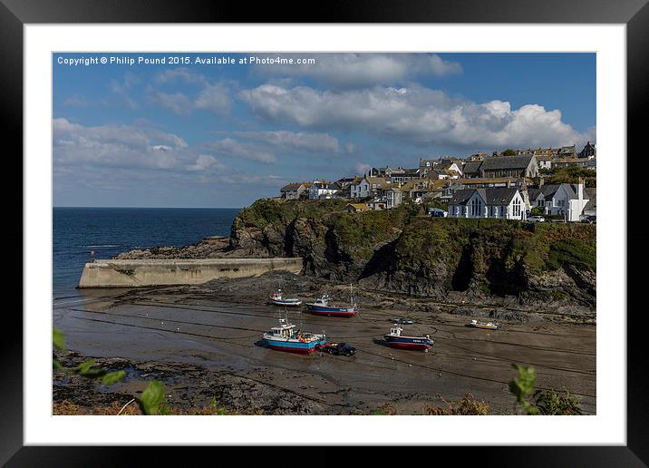  Port Isaac Harbour in Cornwall Framed Mounted Print by Philip Pound