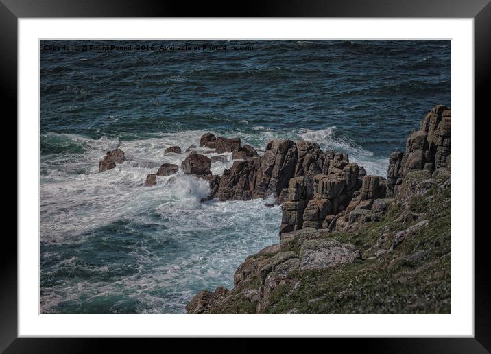 Cornwall Coast Rocks Framed Mounted Print by Philip Pound
