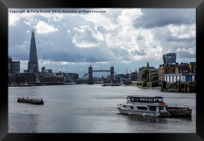 City of London from South of the River Thames Framed Print by Philip Pound