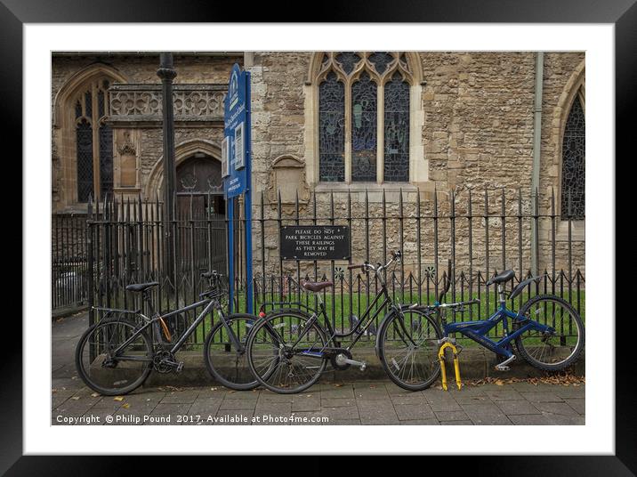 No Bicycles Framed Mounted Print by Philip Pound