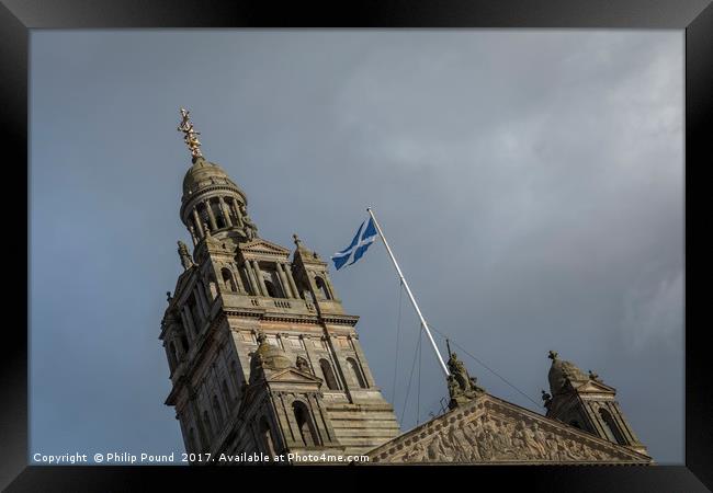 Glasgow Scotland Flag Framed Print by Philip Pound