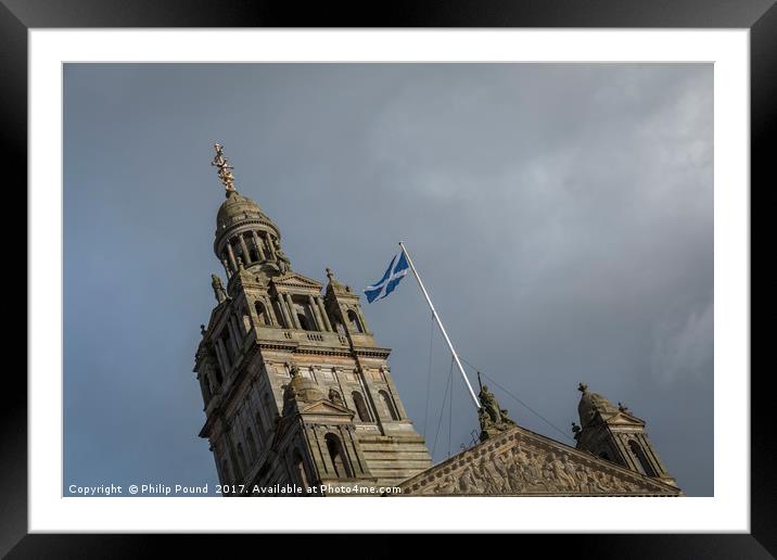 Glasgow Scotland Flag Framed Mounted Print by Philip Pound