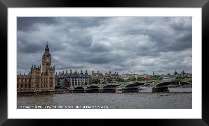 Westminster Bridge and Big Ben Framed Mounted Print by Philip Pound