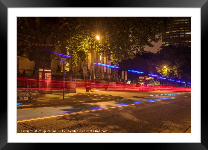 Light Trails at the Tate Britain Museum in London Framed Mounted Print by Philip Pound