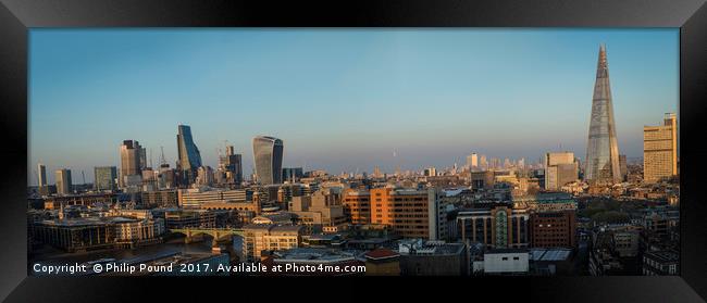 East London and City of London Panorama Framed Print by Philip Pound