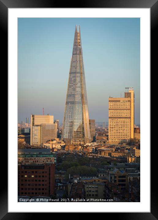 The Shard at Dusk Framed Mounted Print by Philip Pound