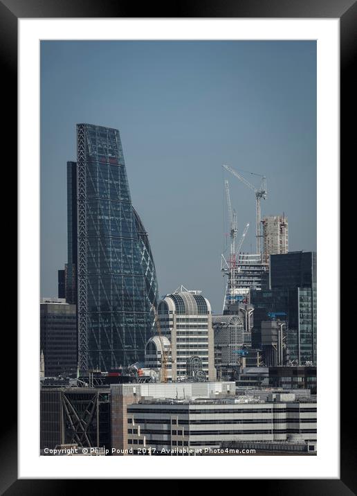 Cheese Grater and Lloyds of London Buildings Framed Mounted Print by Philip Pound