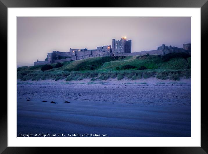 Bamburgh Castle at Sunrise Framed Mounted Print by Philip Pound