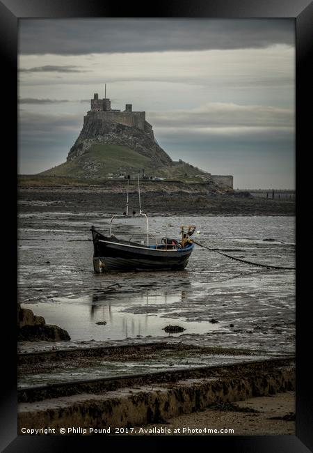 Lindisfarne Castle on the Holy Island in Northumbe Framed Print by Philip Pound