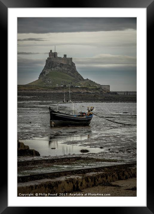 Lindisfarne Castle on the Holy Island in Northumbe Framed Mounted Print by Philip Pound