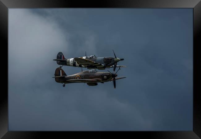       Spitfires flying in the sky Framed Print by Philip Pound