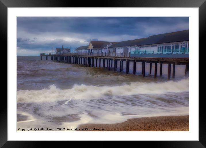 Waves at Southwold Pier Framed Mounted Print by Philip Pound