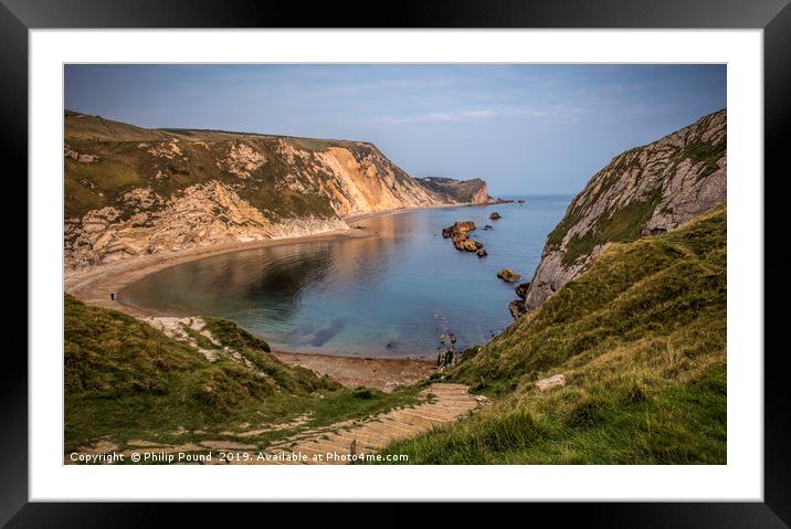 Man of War Bay in Dorset Framed Mounted Print by Philip Pound