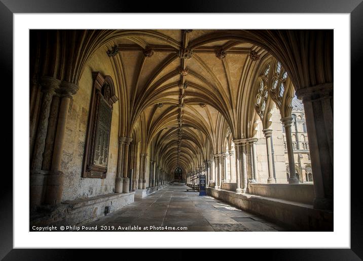 Norwich Cathedral Cloisters Framed Mounted Print by Philip Pound