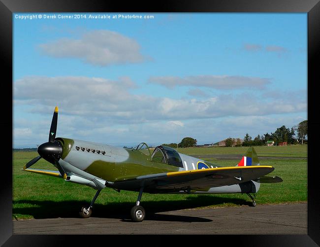  Reproduction Spitfire Framed Print by Derek Corner