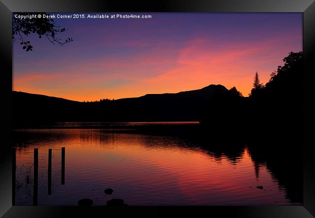  Sunset at Loch Ard Framed Print by Derek Corner