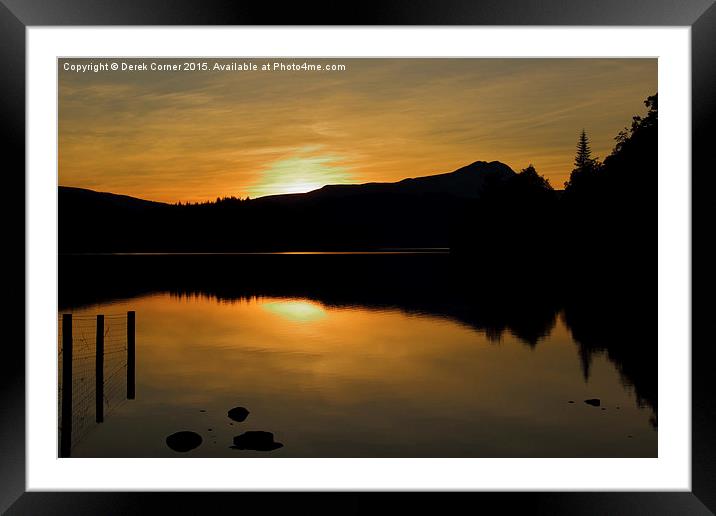  Loch Ard - sundown Framed Mounted Print by Derek Corner