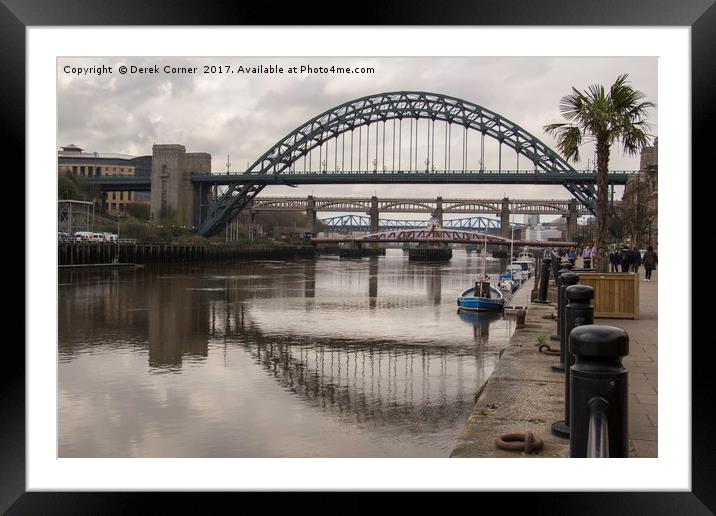 Tyne bridges Framed Mounted Print by Derek Corner