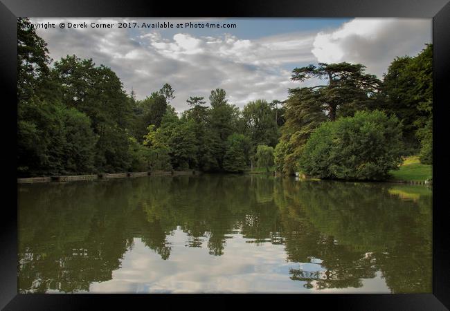 Fish Lake, Stratford Park, Stroud Framed Print by Derek Corner