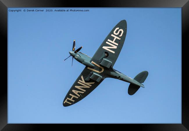 Spitfire Framed Print by Derek Corner