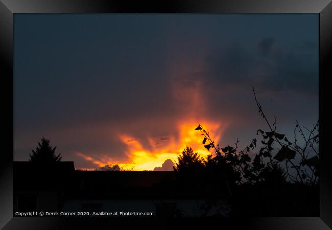 Sunset clouds over Cumbernauld Framed Print by Derek Corner