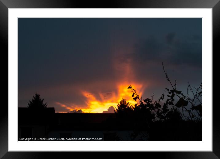 Sunset clouds over Cumbernauld Framed Mounted Print by Derek Corner