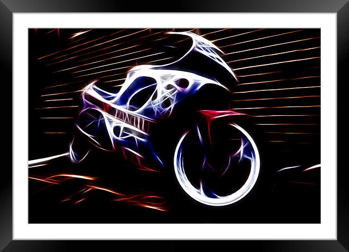 neon bike Framed Mounted Print by mark leader