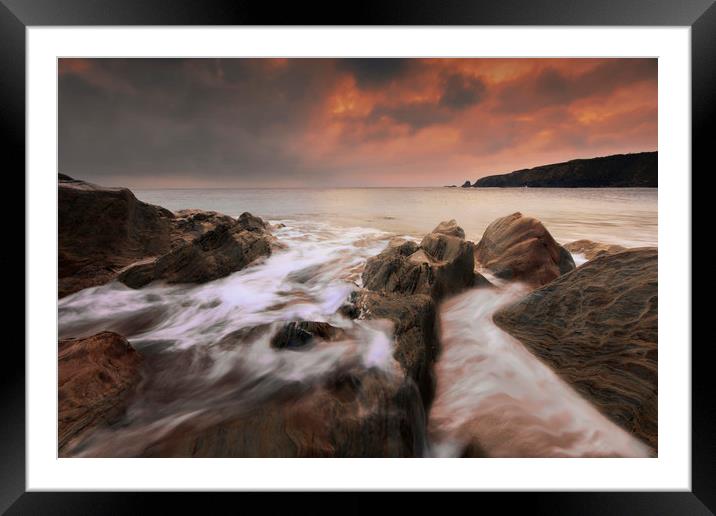 Sunset at Leas Foot Framed Mounted Print by mark leader