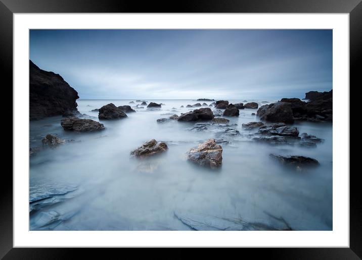 Trevaunance Cove Framed Mounted Print by mark leader